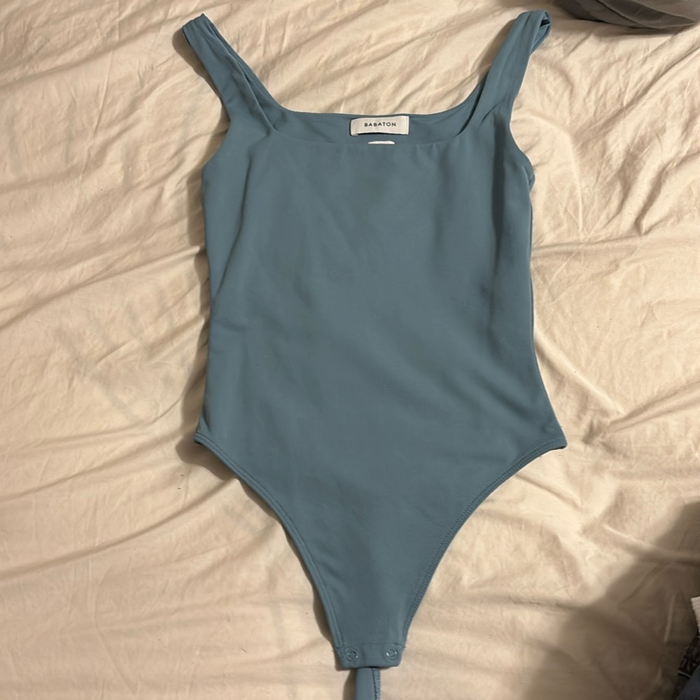 BABATON Sculpt Knit Square Neck Tank Bodysuit